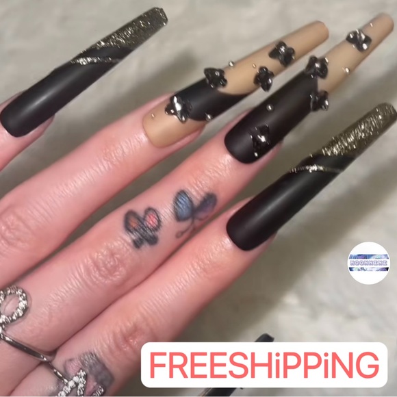 MOONNiNi XL handmade press on nails w/toolkit - Picture 1 of 9